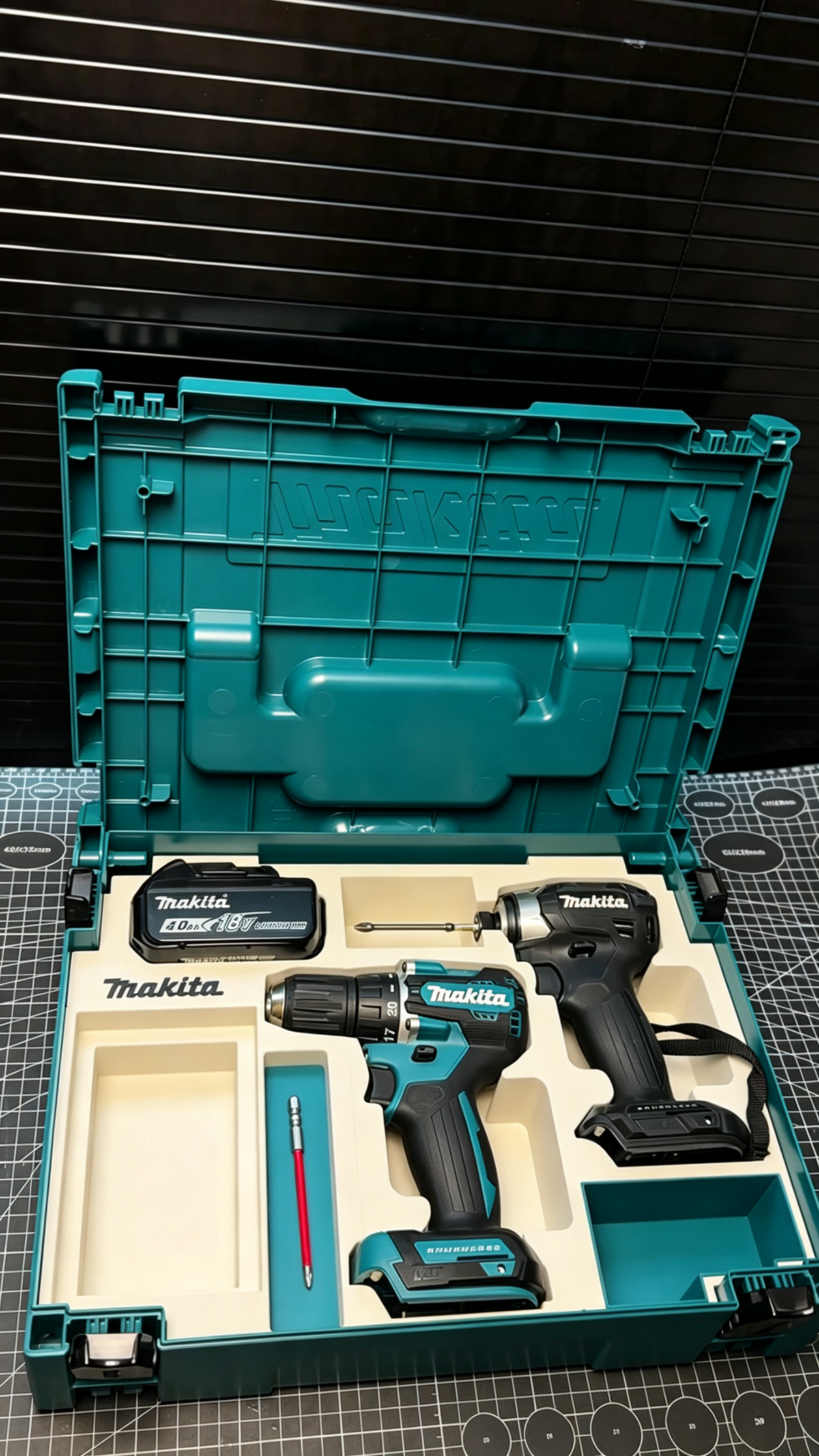 3D Printed Insert for Makita MAKPAC Type 1 — DTD173 Impact Driver & DDF487 Drill Dual Tool Organizer, Battery & Removable Parts Box, PETG