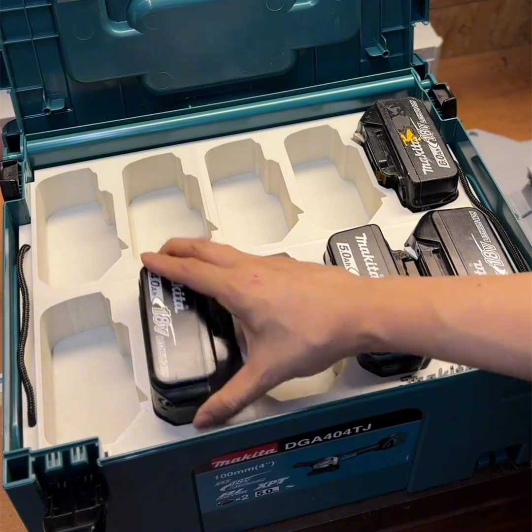 3D Printed Double-Layer Insert for Makita MAKPAC Type 3 — Dual Charger & 10x 18V Battery Storage Organizer, PETG