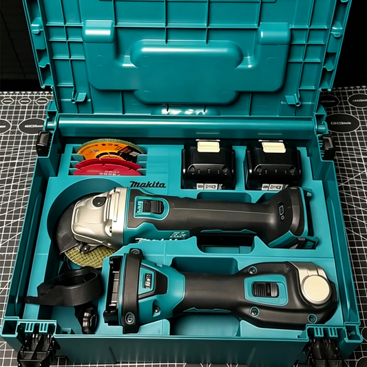 3D Printed Insert for Makita MAKPAC Type 2 — GA404 Angle Grinder & DTM52 Multi-Tool Dual Organizer, Battery & Disc Storage, PETG