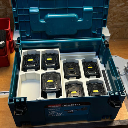 3D Printed Insert for Makita MAKPAC Type 3 — 8x 18V Battery & Charger Organizer with Sliding Tray, PETG