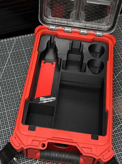 3D Printed Insert for Milwaukee Packout 8435 — M12 C12RT Die Grinder Organizer, Battery & Accessory Storage, PETG