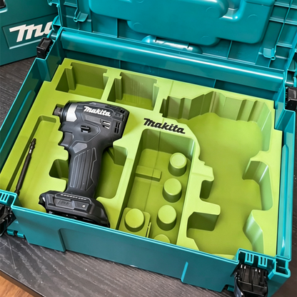 3D Printed Insert for Makita MAKPAC Type 2 — DTD173 Impact Driver & DAS180 Blower Dual Tool Organizer, Battery & Nozzle Storage, PETG