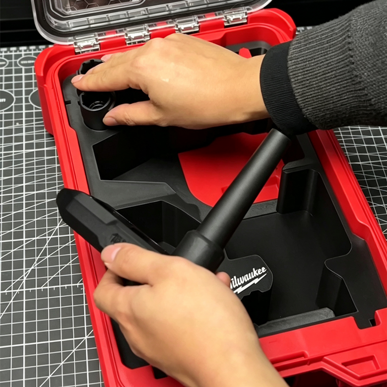 3D Printed Insert for Milwaukee Packout 8435 — M18 BLHSB Blower Organizer, Battery, Nozzles & Extension Tube Storage, PETG