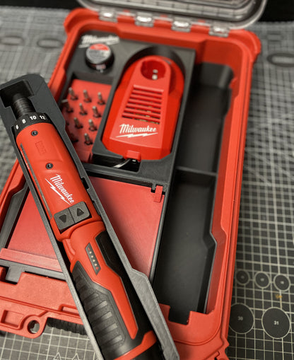 3D Printed Insert for Milwaukee Packout 8435 — M4D-202C Screwdriver Organizer, Charger, 12-Bit Holder & Magnetic Drawer, PETG