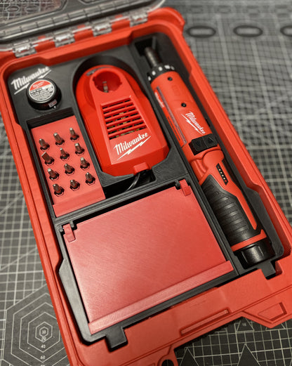 3D Printed Insert for Milwaukee Packout 8435 — M4D-202C Screwdriver Organizer, Charger, 12-Bit Holder & Magnetic Drawer, PETG