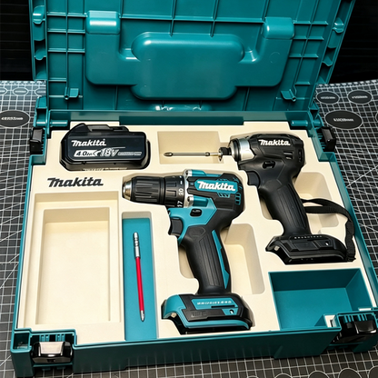 3D Printed Insert for Makita MAKPAC Type 1 — DTD173 Impact Driver & DDF487 Drill Dual Tool Organizer, Battery & Removable Parts Box, PETG