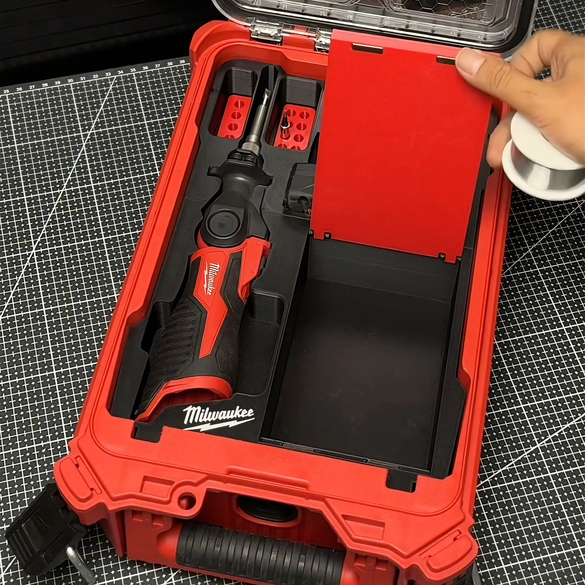 3D Printed Insert for Milwaukee Packout 8435 — M12 2488 Soldering Iron Organizer, Flip-Tip Storage & Battery Slot, PETG