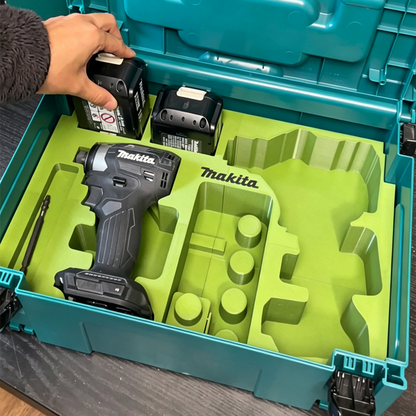 3D Printed Insert for Makita MAKPAC Type 2 — DTD173 Impact Driver & DAS180 Blower Dual Tool Organizer, Battery & Nozzle Storage, PETG