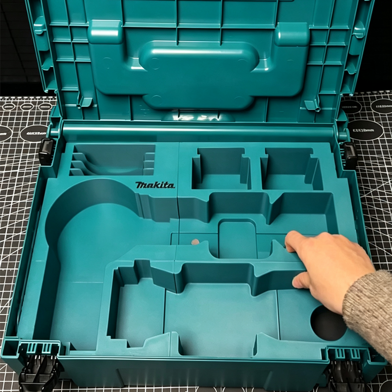 3D Printed Insert for Makita MAKPAC Type 2 — GA404 Angle Grinder & DTM52 Multi-Tool Dual Organizer, Battery & Disc Storage, PETG