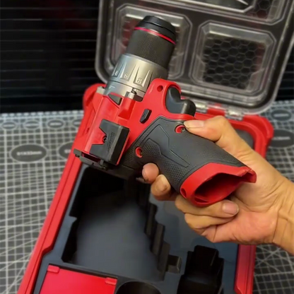 3D Printed Insert for Milwaukee Packout 8435 — M12 3404 Drill & 3453 Driver Dual Tool Organizer, Magnetic Flip-Top Storage, 2 Battery Slots, PETG