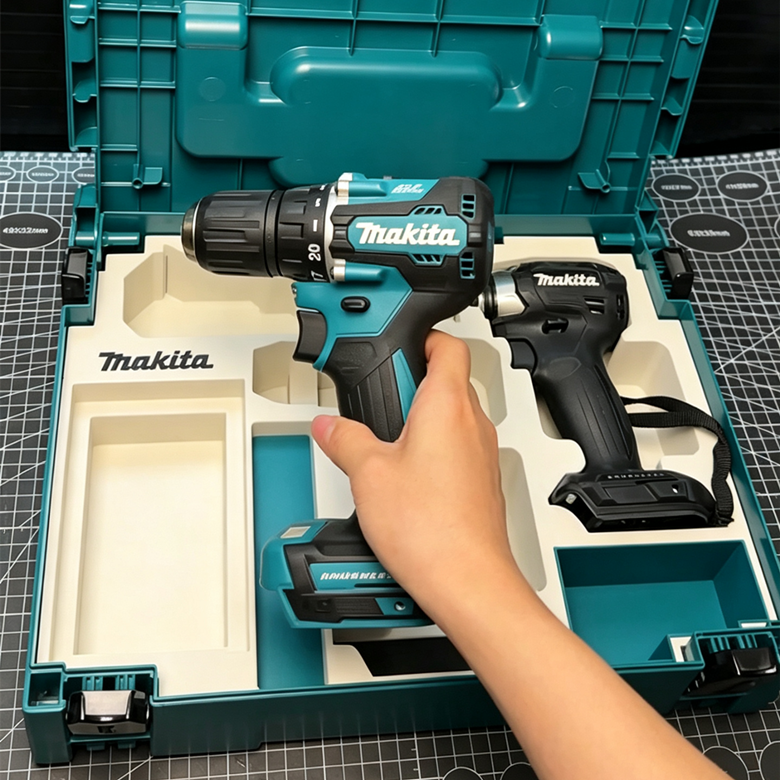 3D Printed Insert for Makita MAKPAC Type 1 — DTD173 Impact Driver & DDF487 Drill Dual Tool Organizer, Battery & Removable Parts Box, PETG