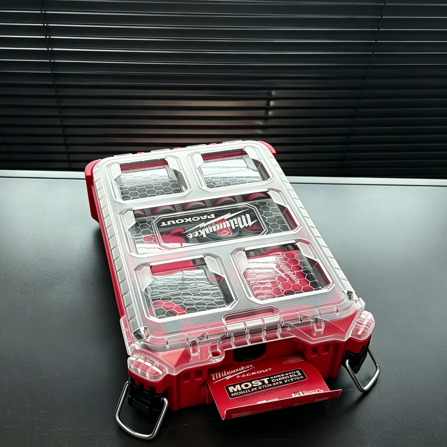 3D Printed Insert for Milwaukee Packout 8435 — M12 2555（FIW2F12） Impact Wrench Organizer, Socket & Battery Storage, PETG