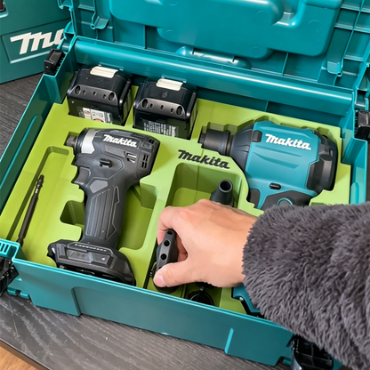 3D Printed Insert for Makita MAKPAC Type 2 — DTD173 Impact Driver & DAS180 Blower Dual Tool Organizer, Battery & Nozzle Storage, PETG