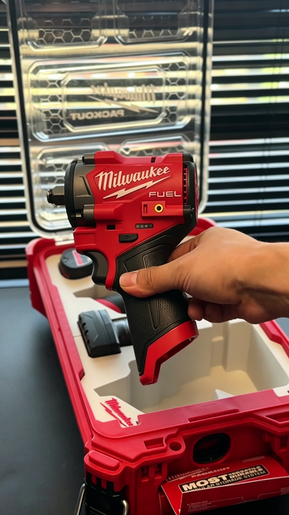 3D Printed Insert for Milwaukee Packout 8435 — M12 3453 Impact Driver & 2563 Impact Wrench Dual Tool Organizer, 2 Battery Slots, White PETG