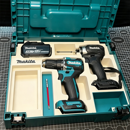 3D Printed Insert for Makita MAKPAC Type 1 — DTD173 Impact Driver & DDF487 Drill Dual Tool Organizer, Battery & Removable Parts Box, PETG