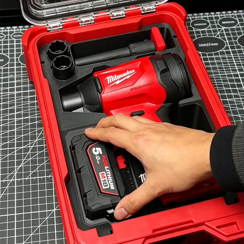 3D Printed Insert for Milwaukee Packout 8435 — M18 BLHSB Blower Organizer, Battery, Nozzles & Extension Tube Storage, PETG
