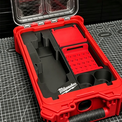 3D Printed Insert for Milwaukee Packout 8435 Toolbox — M12 FDGS Die Grinder Organizer with Magnetic Bit Case, PETG