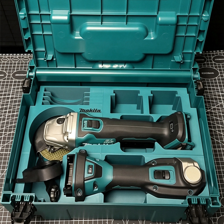 3D Printed Insert for Makita MAKPAC Type 2 — GA404 Angle Grinder & DTM52 Multi-Tool Dual Organizer, Battery & Disc Storage, PETG