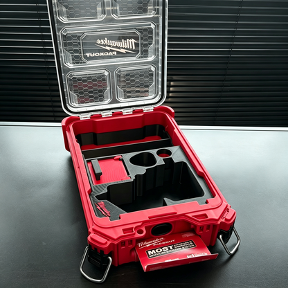 3D Printed Insert for Milwaukee Packout 8435 — M12 2555（FIW2F12） Impact Wrench Organizer, Socket & Battery Storage, PETG