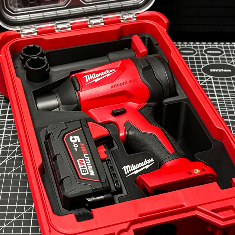 3D Printed Insert for Milwaukee Packout 8435 — M18 BLHSB Blower Organizer, Battery, Nozzles & Extension Tube Storage, PETG