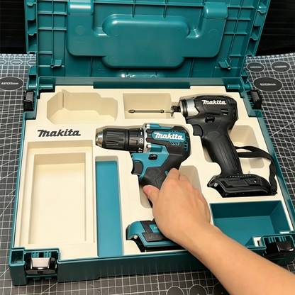 3D Printed Insert for Makita MAKPAC Type 1 — DTD173 Impact Driver & DDF487 Drill Dual Tool Organizer, Battery & Removable Parts Box, PETG