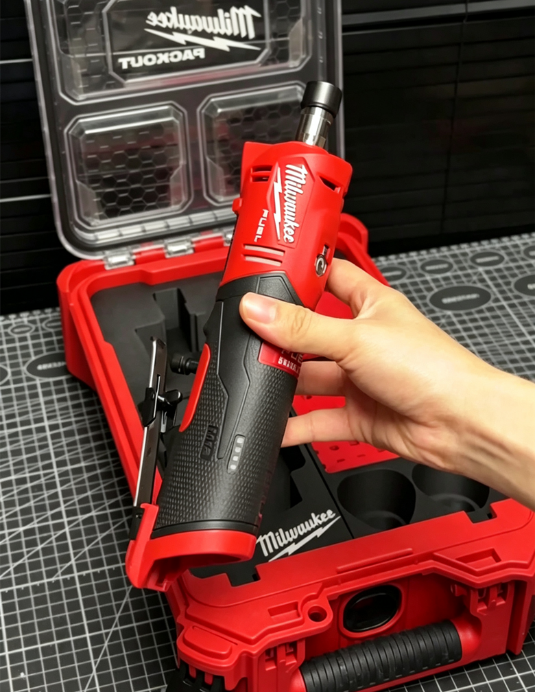 3D Printed Insert for Milwaukee Packout 8435 Toolbox — M12 FDGS Die Grinder Organizer with Magnetic Bit Case, PETG