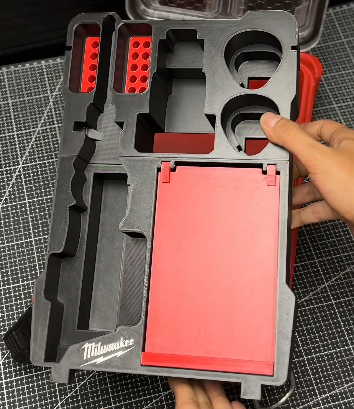 3D Printed Insert for Milwaukee Packout 8435 — M12 2488 Soldering Iron Organizer, Flip-Tip Storage & Battery Slot, PETG