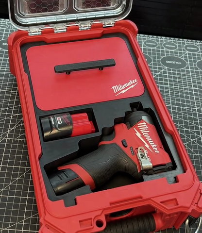 3D Printed Insert for Milwaukee Packout 8435 — M12 3453（FID2） Impact Driver Organizer with Removable Charger Lid & Storage Box, PETG