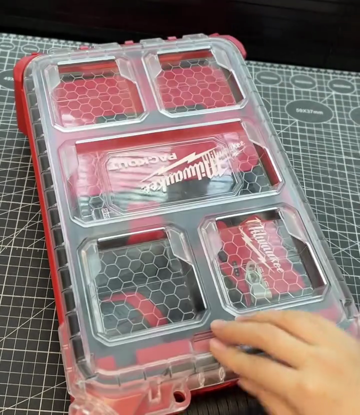 3D Printed Insert for Milwaukee Packout 8435 — M12 3453（FID2） Impact Driver Organizer with Removable Charger Lid & Storage Box, PETG