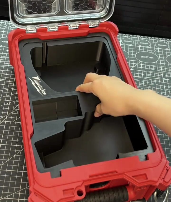 3D Printed Insert for Milwaukee Packout 8435 — M12 3453（FID2） Impact Driver Organizer with Removable Charger Lid & Storage Box, PETG