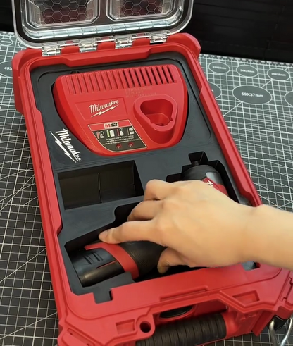 3D Printed Insert for Milwaukee Packout 8435 — M12 3453（FID2） Impact Driver Organizer with Removable Charger Lid & Storage Box, PETG