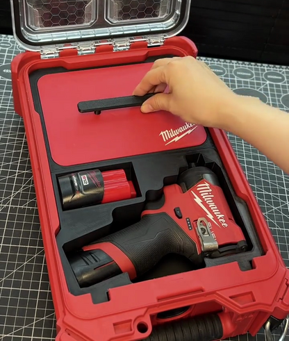 3D Printed Insert for Milwaukee Packout 8435 — M12 3453（FID2） Impact Driver Organizer with Removable Charger Lid & Storage Box, PETG