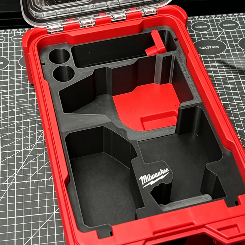 3D Printed Insert for Milwaukee Packout 8435 — M18 BLHSB Blower Organizer, Battery, Nozzles & Extension Tube Storage, PETG