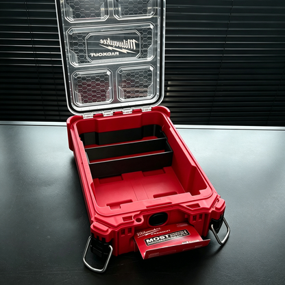 3D Printed Insert for Milwaukee Packout 8435 — M12 2555（FIW2F12） Impact Wrench Organizer, Socket & Battery Storage, PETG
