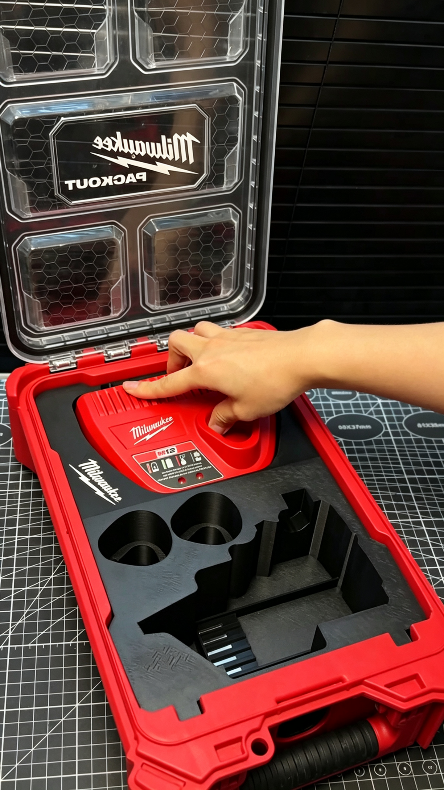 3D Printed Insert for Milwaukee Packout 8435 — M12 BLIDRC Right Angle Drill Organizer