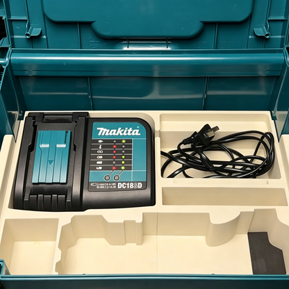 3D Printed Double-Layer Insert for Makita MAKPAC Type 3 — DTM52 Multi-Tool + DTD173 Driver + DDF487 Drill 3-Tool Kit Organizer, Charger & 2 Batteries, PETG
