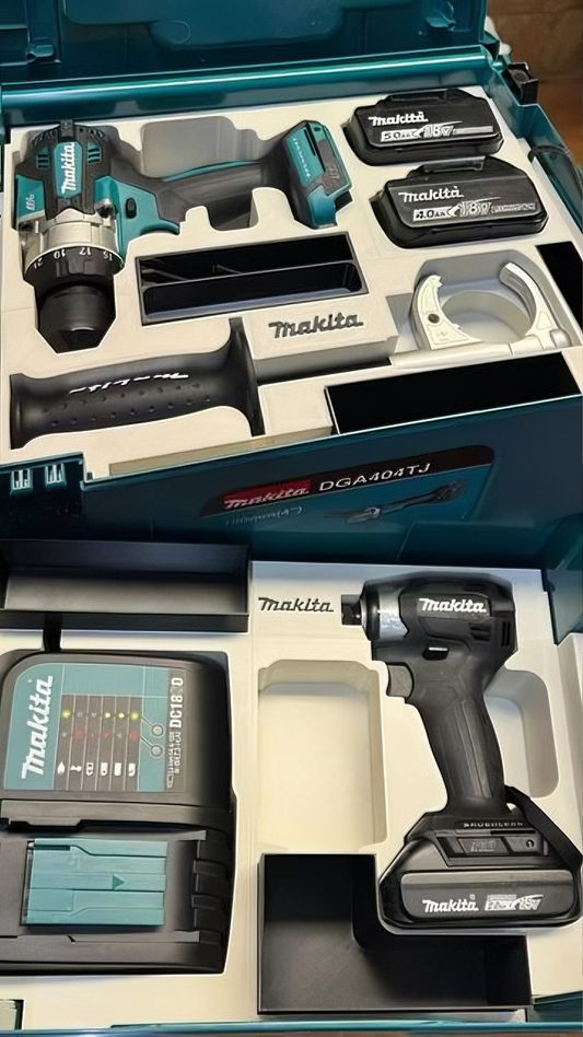 3D Printed Double-Layer Insert for Makita MAKPAC Type 3 — DTD173 Impact Driver & DHP486 Hammer Drill Dual Tool Organizer, Battery & Charger, PETG