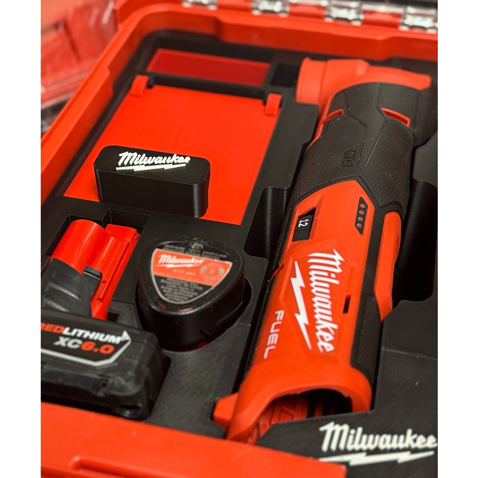 3D Printed Insert for Milwaukee Packout 8435 — M12 FMT FUEL Oscillating Multi-Tool Organizer, Battery & Blade Storage, PETG