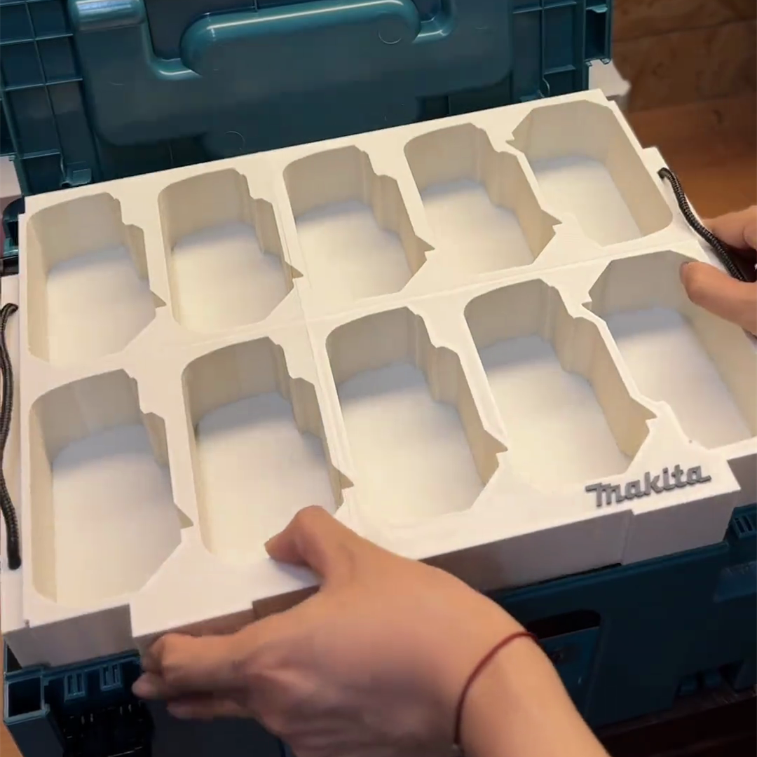 3D Printed Double-Layer Insert for Makita MAKPAC Type 3 — Dual Charger & 10x 18V Battery Storage Organizer, PETG