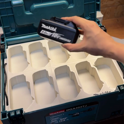 3D Printed Double-Layer Insert for Makita MAKPAC Type 3 — Dual Charger & 10x 18V Battery Storage Organizer, PETG