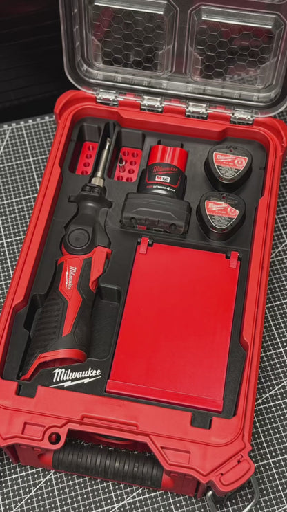 3D Printed Insert for Milwaukee Packout 8435 — M12 2488 Soldering Iron Organizer, Flip-Tip Storage & Battery Slot, PETG
