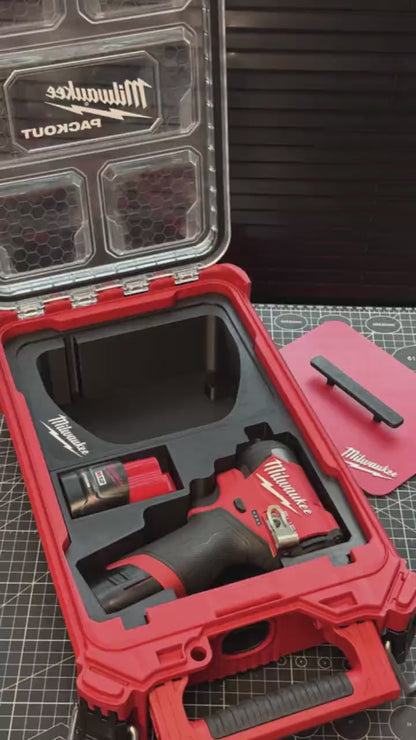3D Printed Insert for Milwaukee Packout 8435 — M12 3453（FID2） Impact Driver Organizer with Removable Charger Lid & Storage Box, PETG