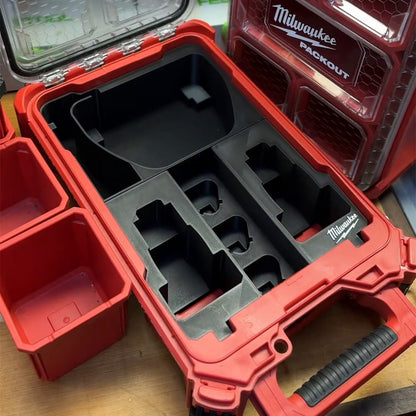 3D Printed Insert for Milwaukee Packout 8435 — M12 Charger & 5 Battery Storage Organizer, PETG