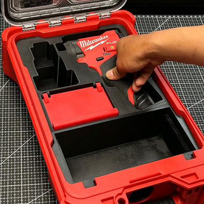 3D Printed Insert for Milwaukee Packout 8435 — M12 3453（FID2） Impact Driver Organizer, Battery & Charger Storage, PETG
