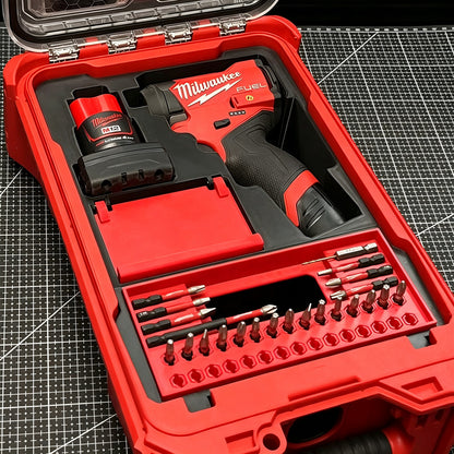3D Printed Insert for Milwaukee Packout 8435 — M12 3453（FID2） Impact Driver Organizer, Battery & Charger Storage, PETG
