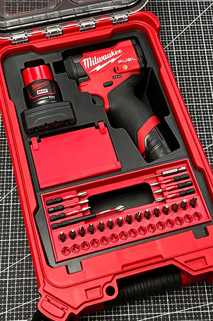 3D Printed Insert for Milwaukee Packout 8435 — M12 3453（FID2） Impact Driver Organizer, Battery & Charger Storage, PETG
